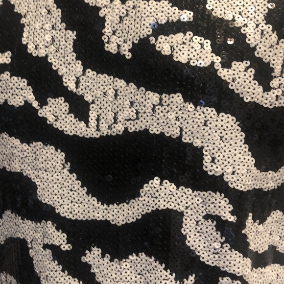 Erin Fetherston Sequin Top Dress, Black/White - Picture 3 of 6